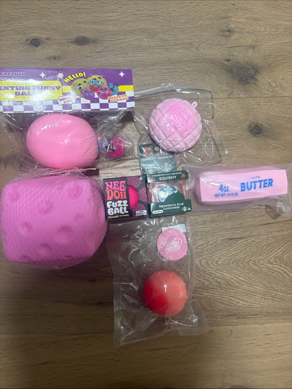 HUGE Pink cheese, Jumbo Pink ball with face, Crunchy butter&peach&dessert, Fuzzb